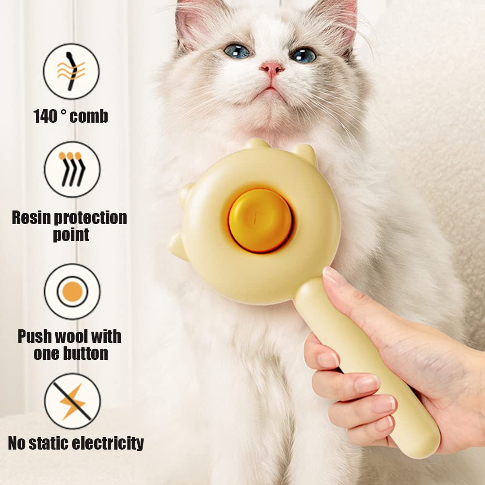 Pet Hair Cleaner Brush Cat Grooming Brush With Release Button Pet Hair Cleaner Brush