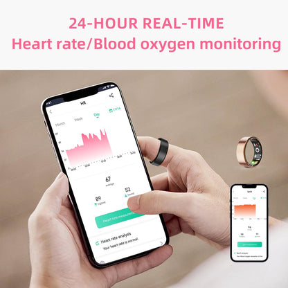 Smart Ring Health Tracker - Fitness Sleep Heart Rate Blood Oxygen Tracker Smart Ring