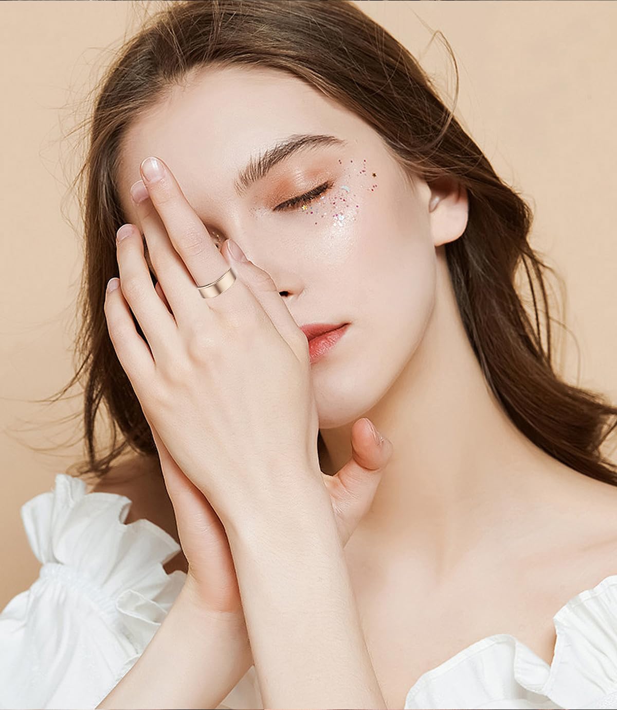 Smart Ring Health Tracker - Fitness Sleep Heart Rate Blood Oxygen Tracker Smart Ring